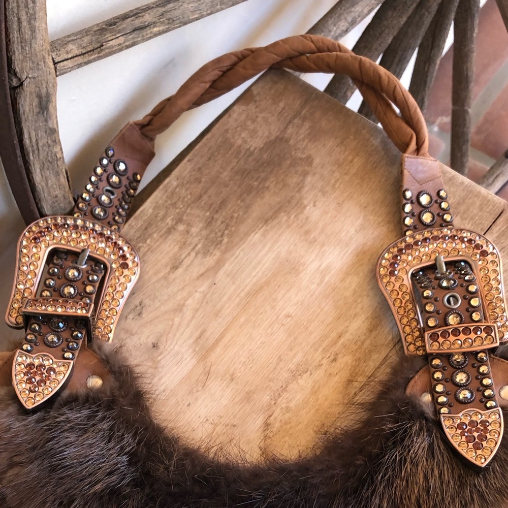 KIPPYS🇺🇸CA Handmade Steer Hide Fur Western Bag - Picture 4 of 10